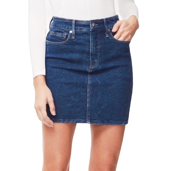 NWT! GOOD AMERICAN The Denim Classic Mini Skirt - Picture 2 of 16
